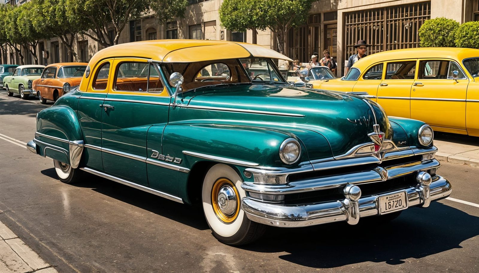 Sleek Vintage Low Rider with Chicano Culture Accents in Vibr...