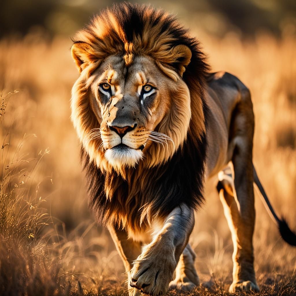 African Lion Hunt: A Study in Natural Light