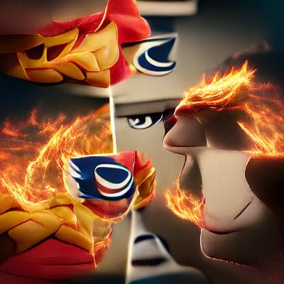 Fiery Battle Scene Unfolds