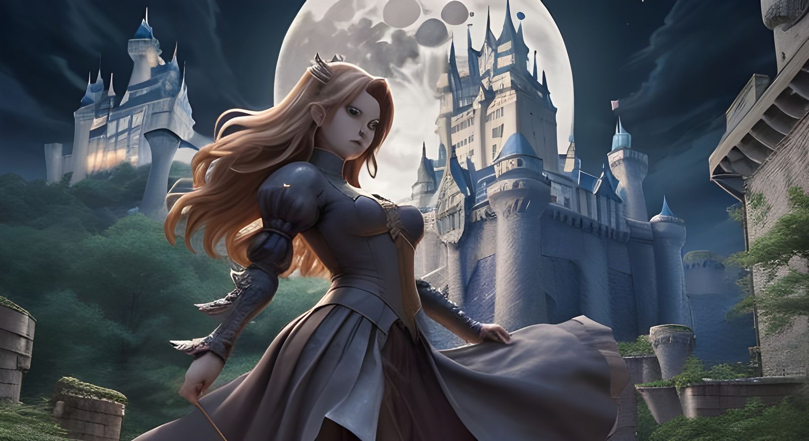 Castle Under Full Moon: Anime Key Visual