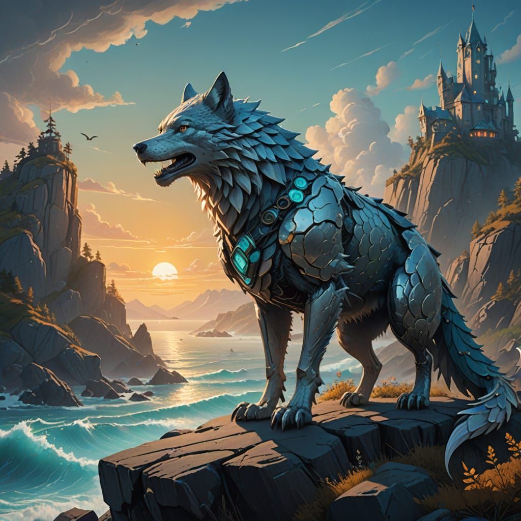 Majestic Wolf Dragon Guardians of the Oceanic Realm