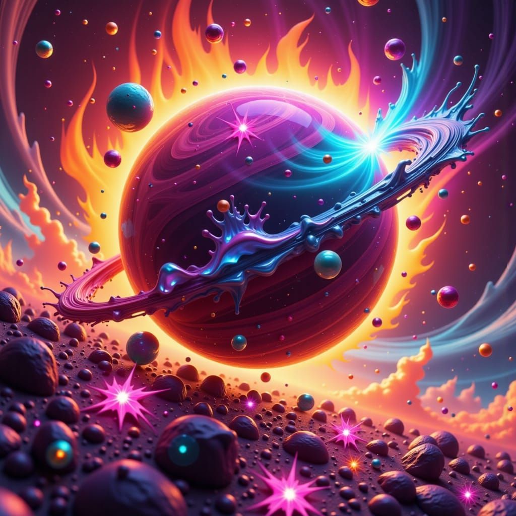 Vibrant Planet Pluto in Pixar-Inspired 3D Hyperrealism