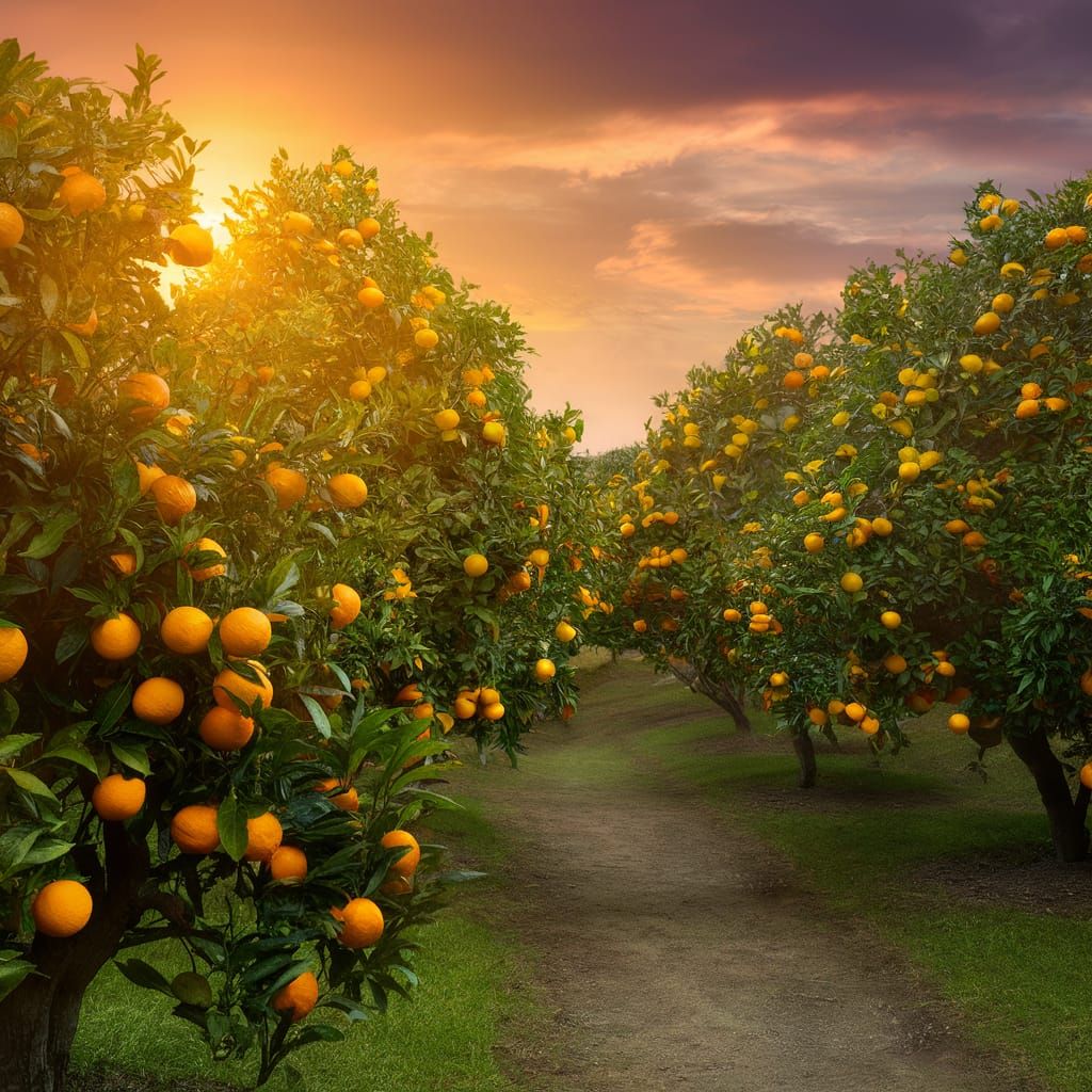 Golden Hour at the Orange Grove