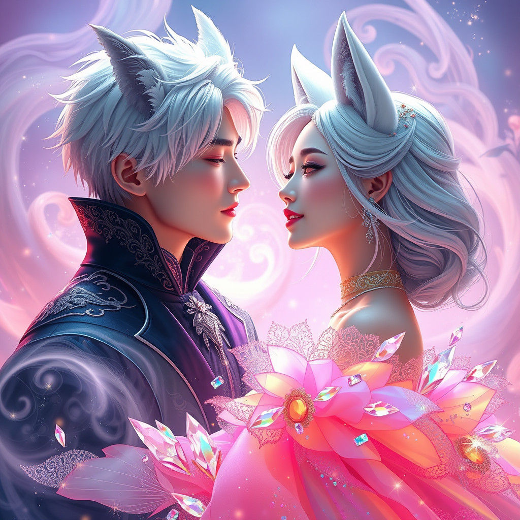 Korean Lady and Vampire Lord in Rainbow Fantasy