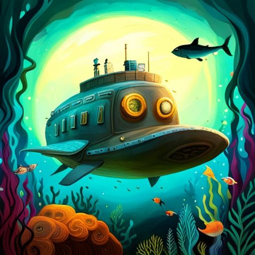 Jules Verne Style Submarine Explores Ocean