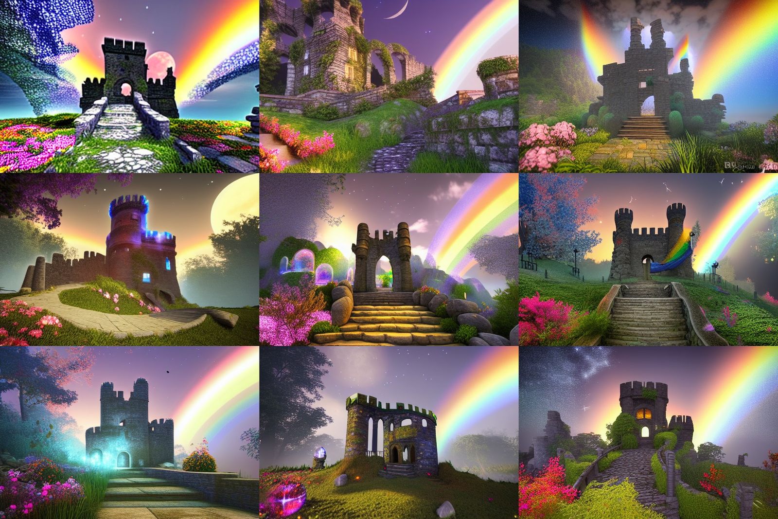 Ethereal Castle Ruins in the Clouds