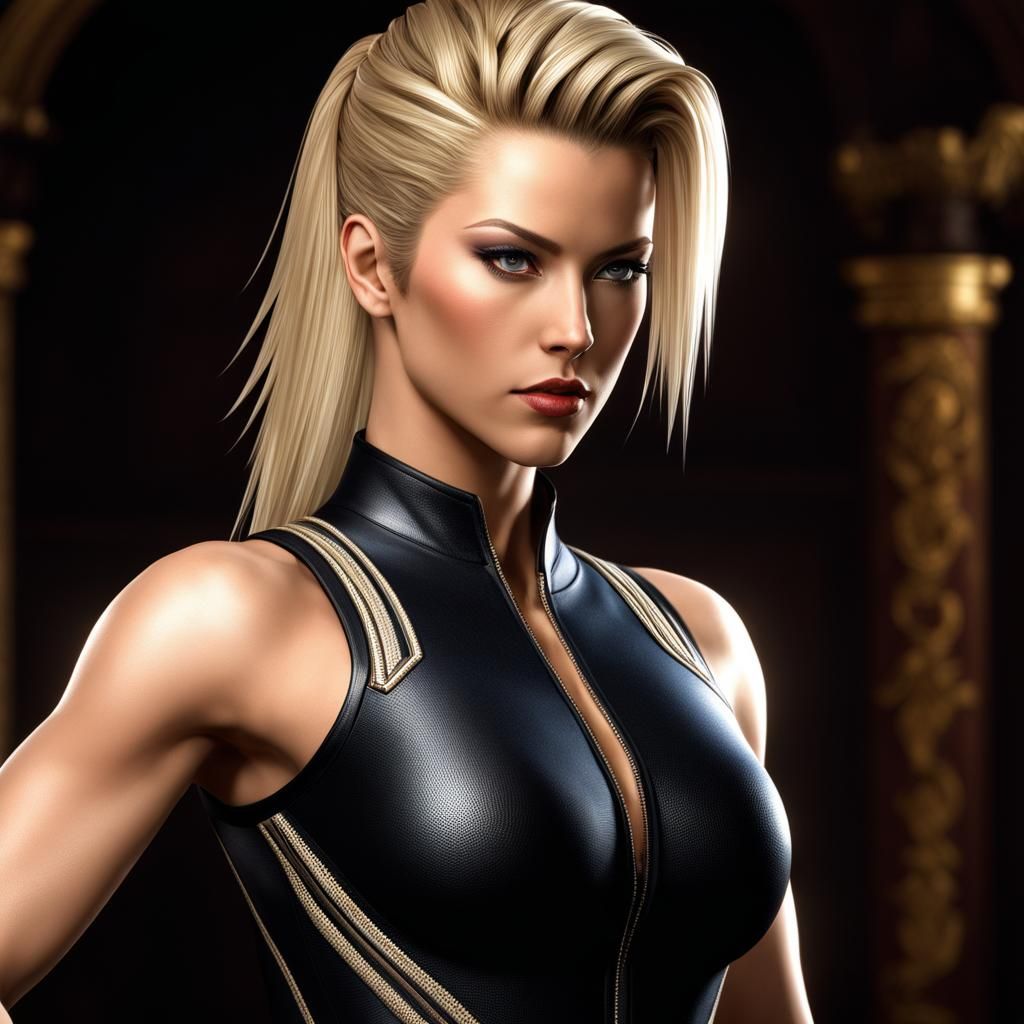 Hyperrealistic Sarah Bryant in Bodysuit