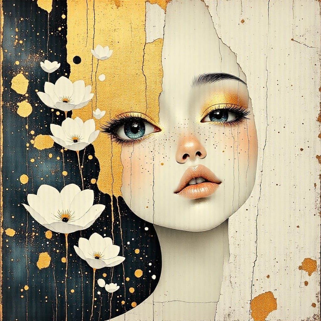 Dreamlike Wildflower Bouquet in Impasto Style