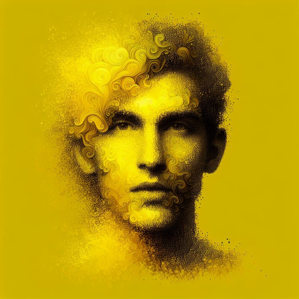 Vibrant Yellow Portrait of Speaking Person