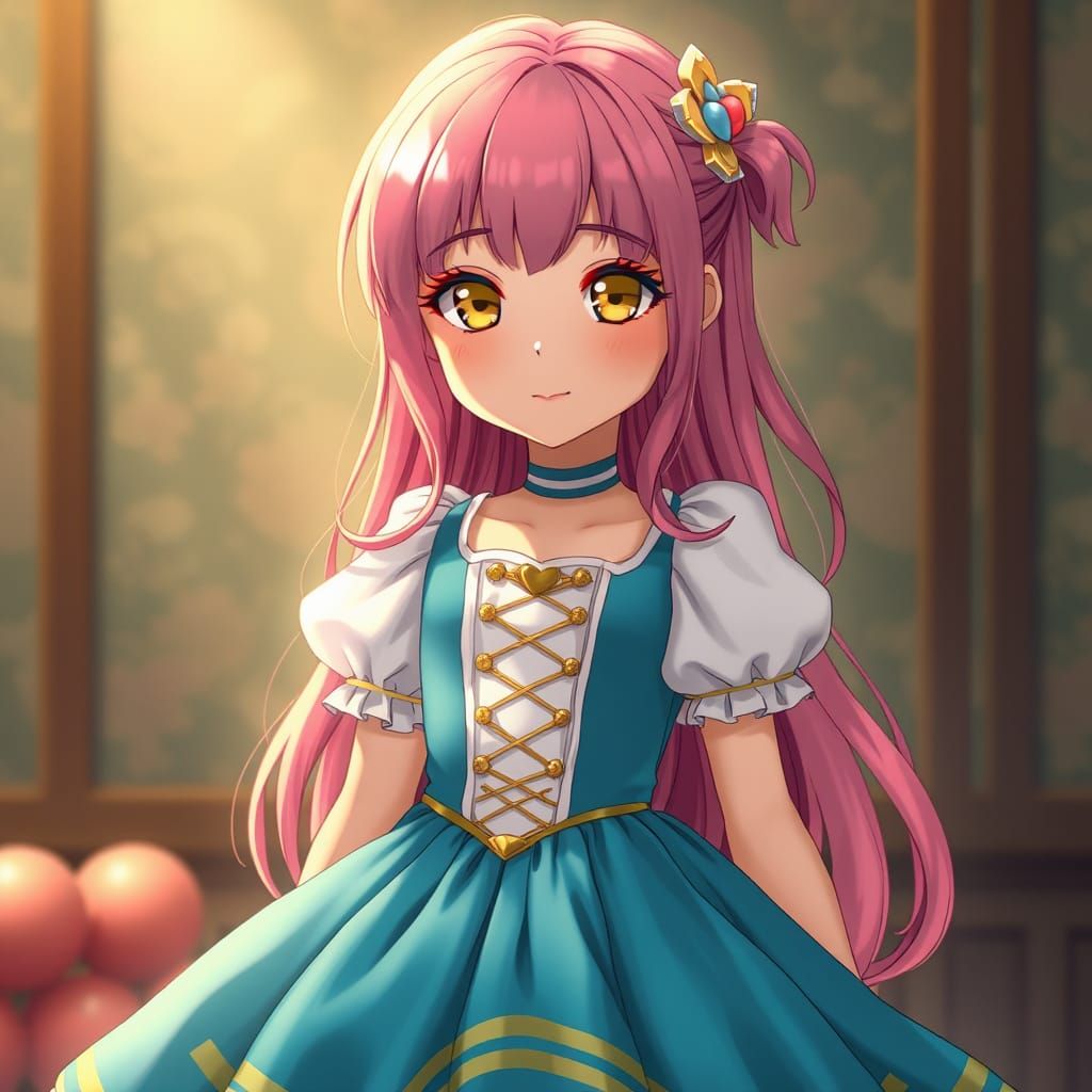 Anime Girl in Cyan Dress, Studio Ghibli Style