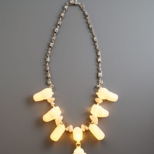 Surreal Necklace Made from Reclaimed Light Bulbs in a Minima...