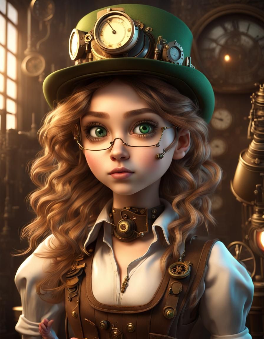 Steampunk Painter Girl