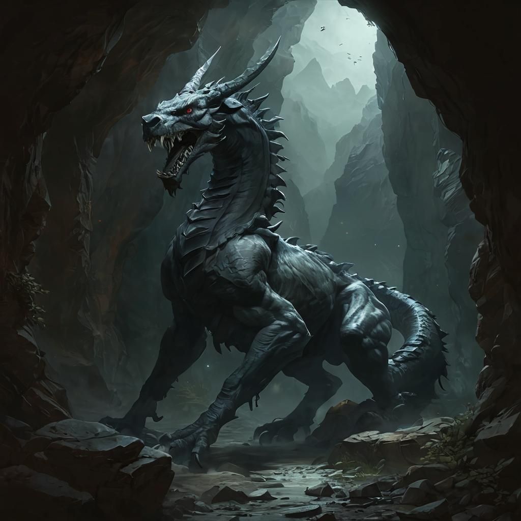 AI Generated Cave Hyren Illustration