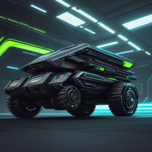 Cyberpunk Sci-Fi Blaster with Intricate Mechanical Details