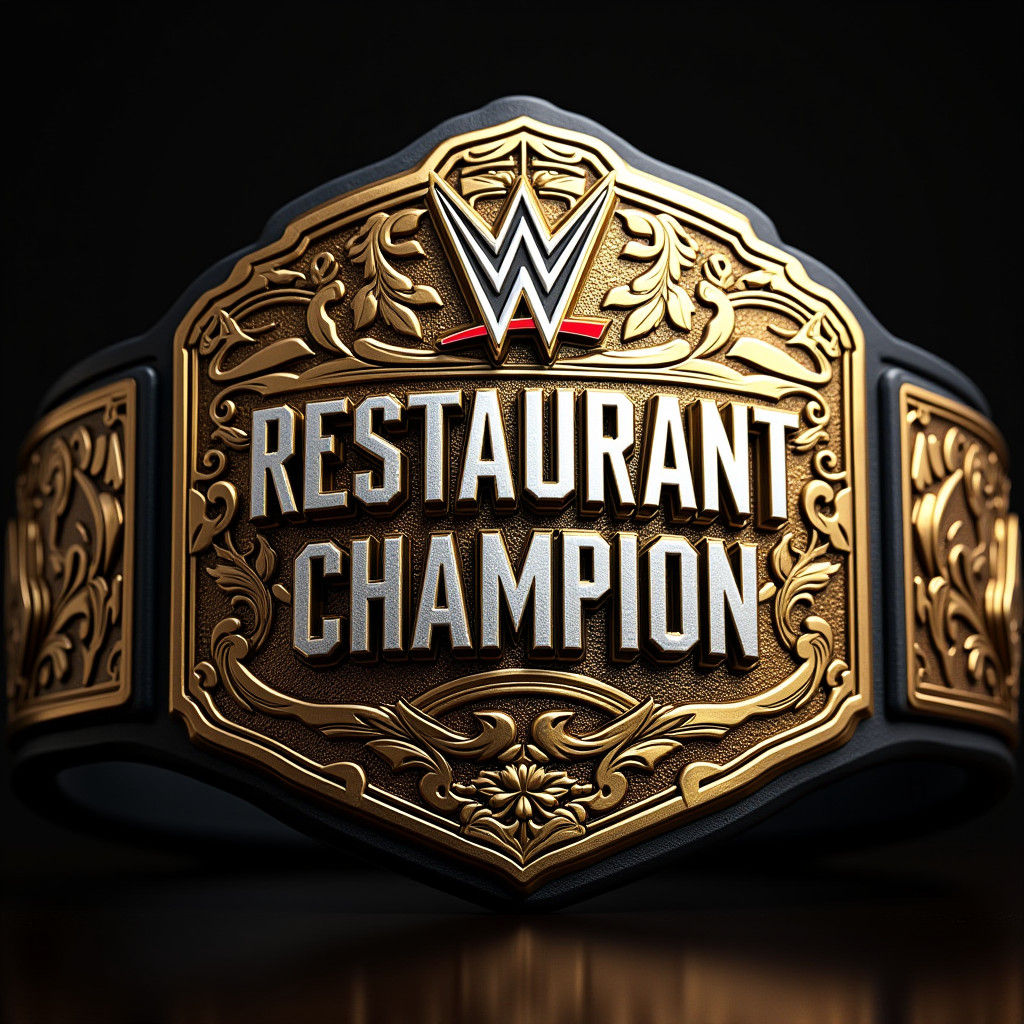 WWE Restaurant Champion Title Belt with Golden Plating