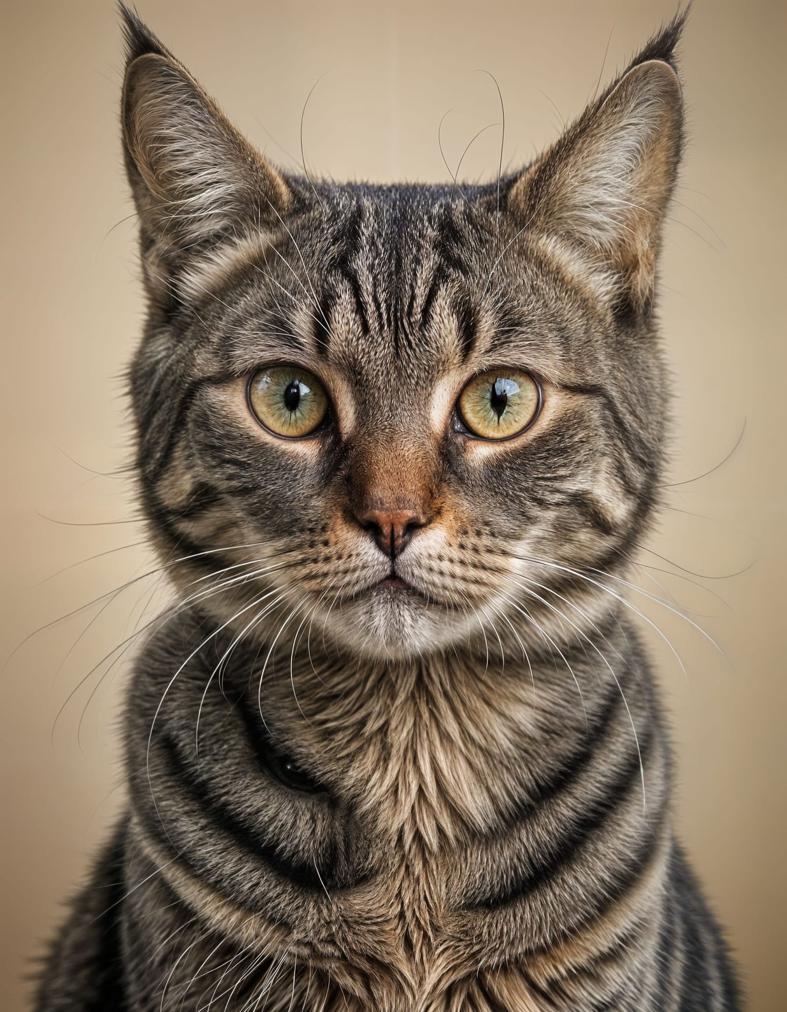 Stern Tabby Cat Judging Its Owner
