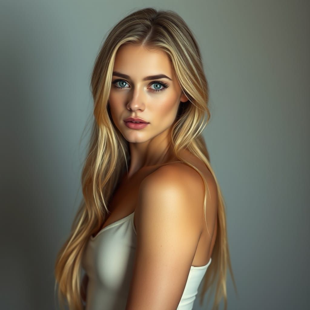 Hauntingly Beautiful Portrait in a Moody, Soft-Lit Aesthetic