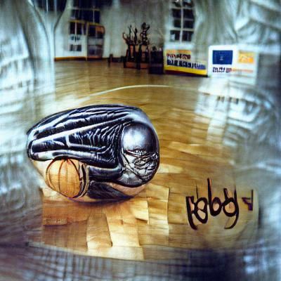 Biomechanical Basketball Player in Giger Style