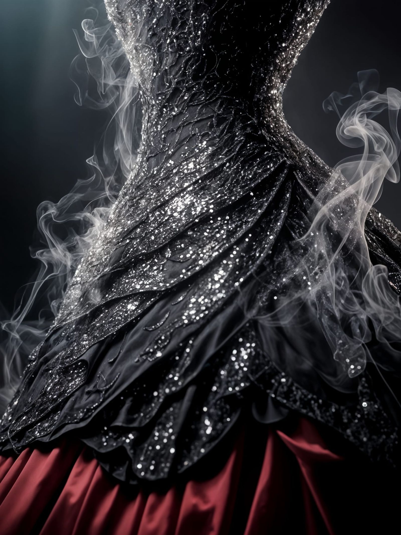 Victorian Gothic Sequined Dress in Enchanted Lighting