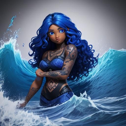 Ebony Amazon Mermaid