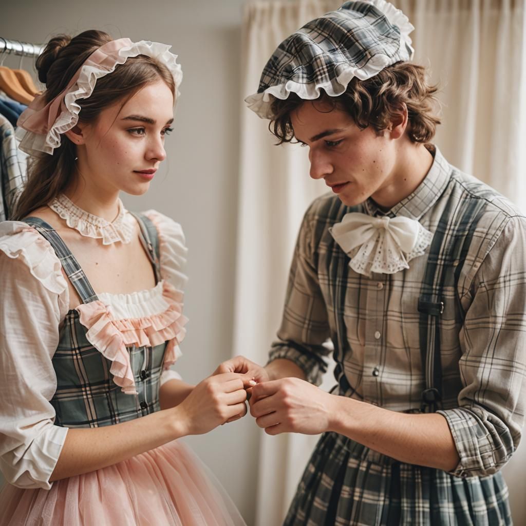 Boy Crossdressing, Intimate Studio Photography