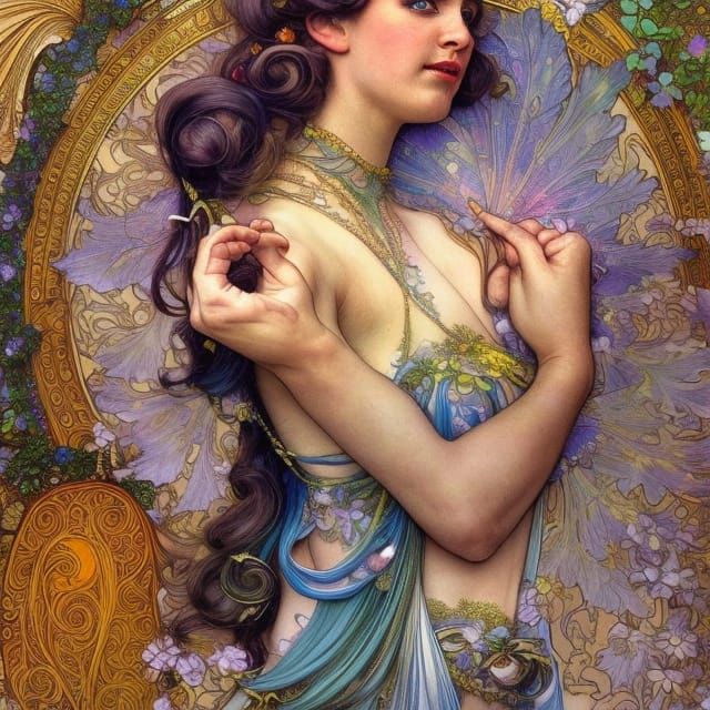 Art Nouveau Fairy Princess Illustration