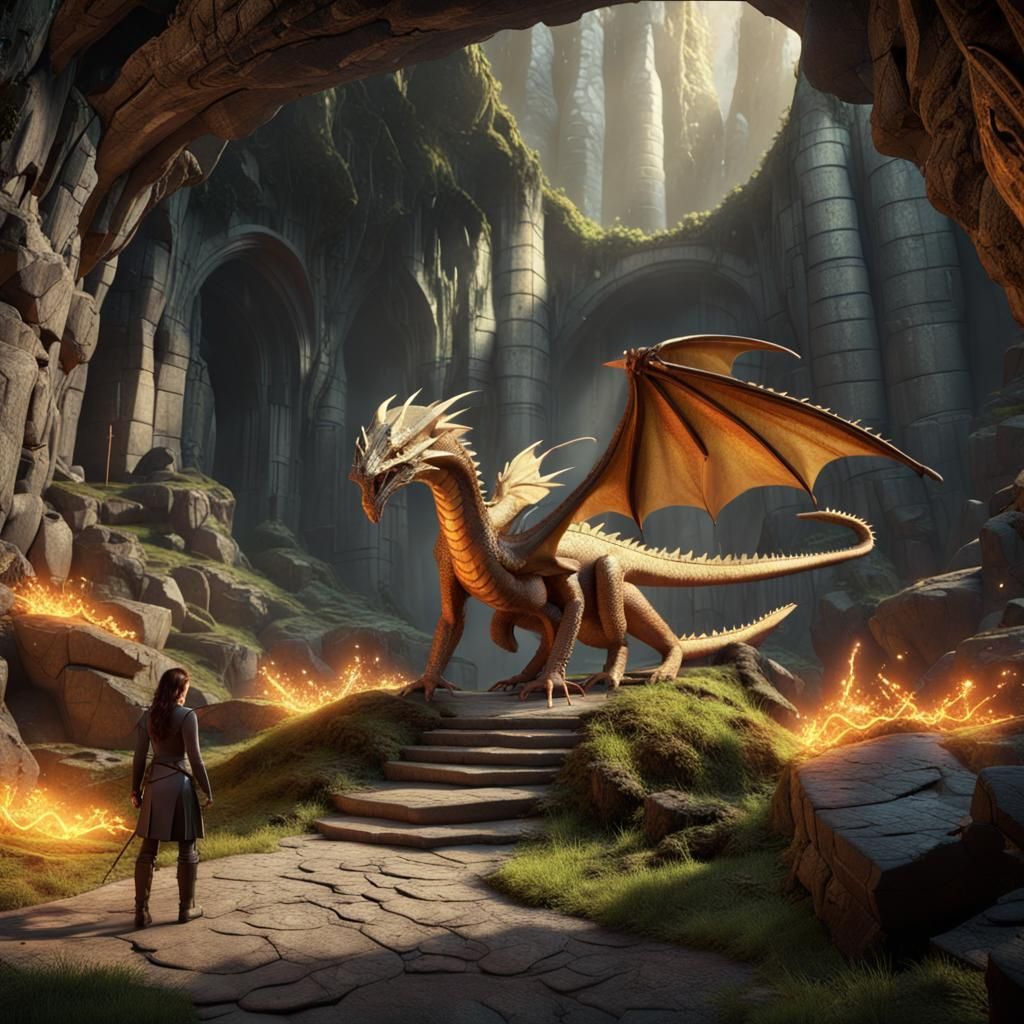 Katniss in Dragon's Lair: 3D Game Cinematic