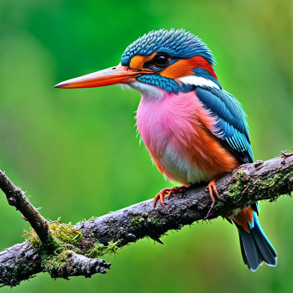 Pastel South Philippine Kingfisher on Branch