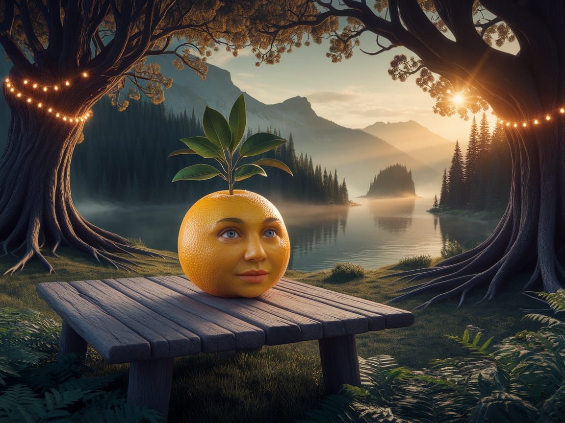 Surreal Hyperrealistic Landscape in Cyberpunk Style