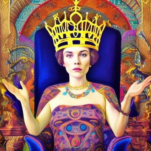 Ethereal Queen in Hyperrealistic Art Deco Style