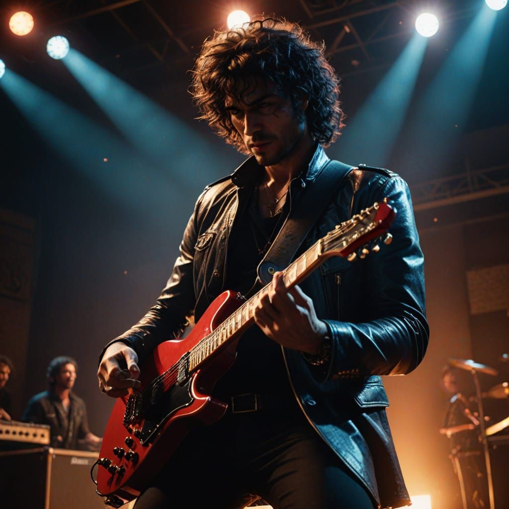Rockstar in Intense Stage Lighting