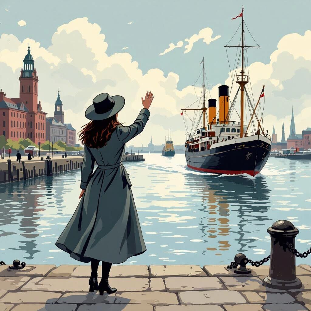 Romantic Farewell at Liverpool Harbor