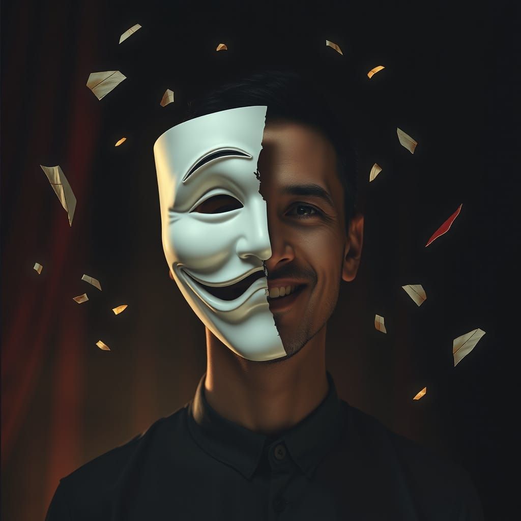 Shattered Mask: Anguish Behind the Smile