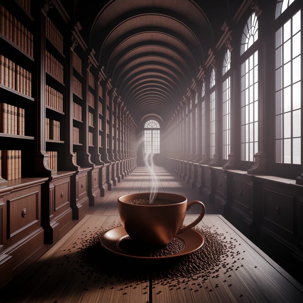 Alchemist in Library: Sfumato Abstract Realism