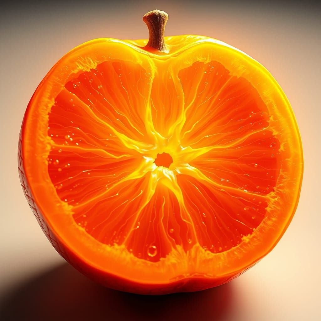 Biomechanical Orange with X-Ray Glow