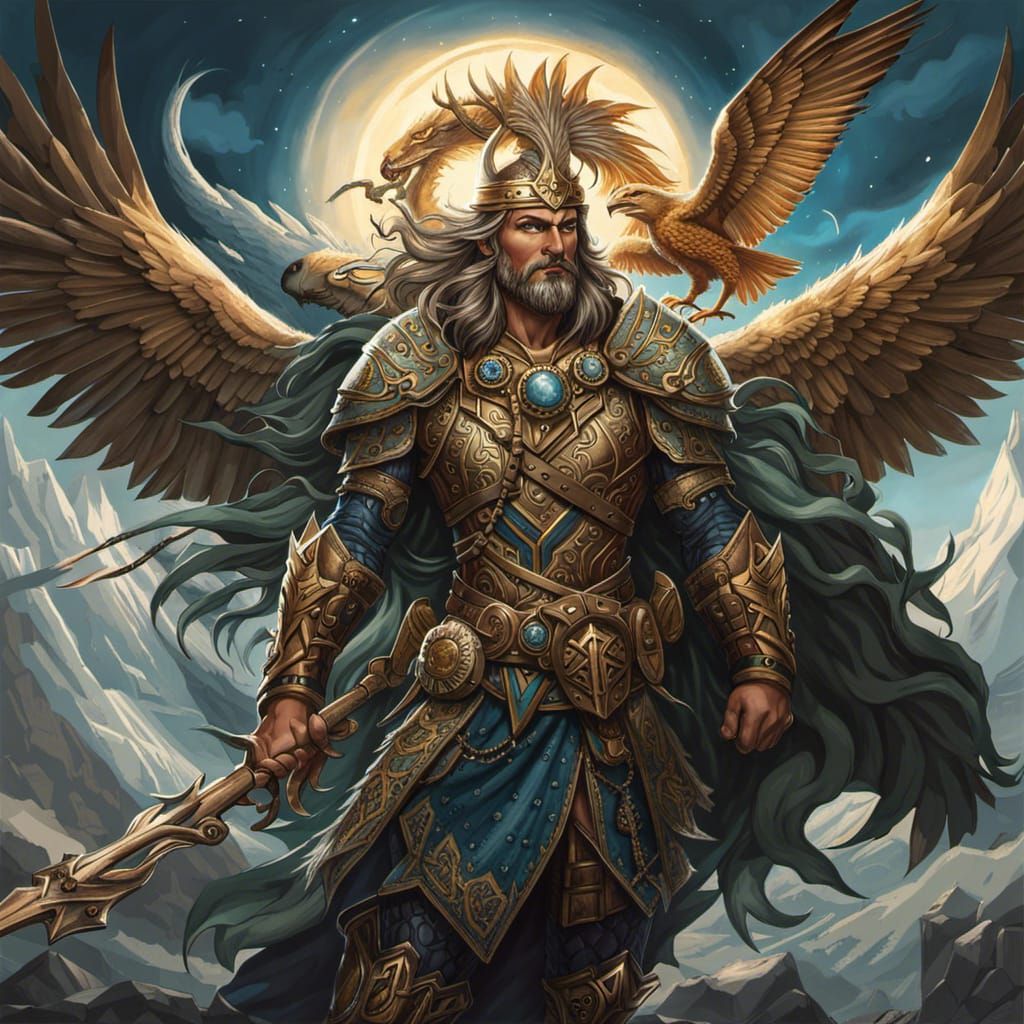 Druid Elf Warrior in Holographic Forest