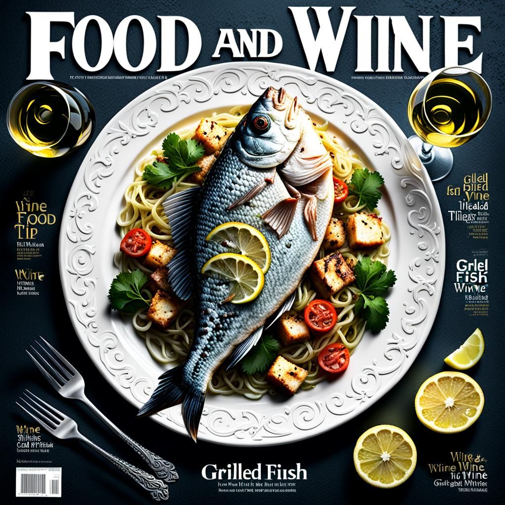 Food and Wine Magazine Cover in 3D Render
