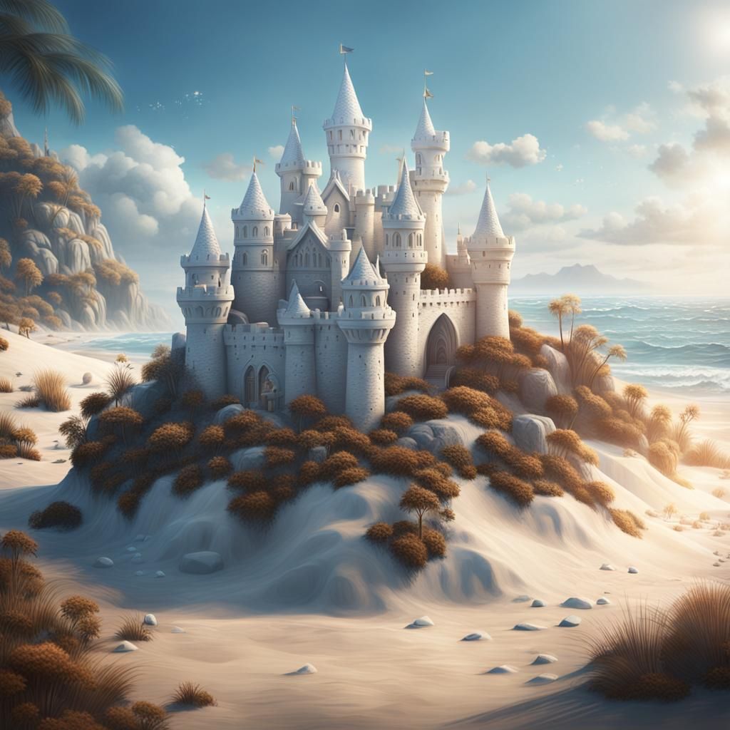Detailed Sand Castle Matte Painting