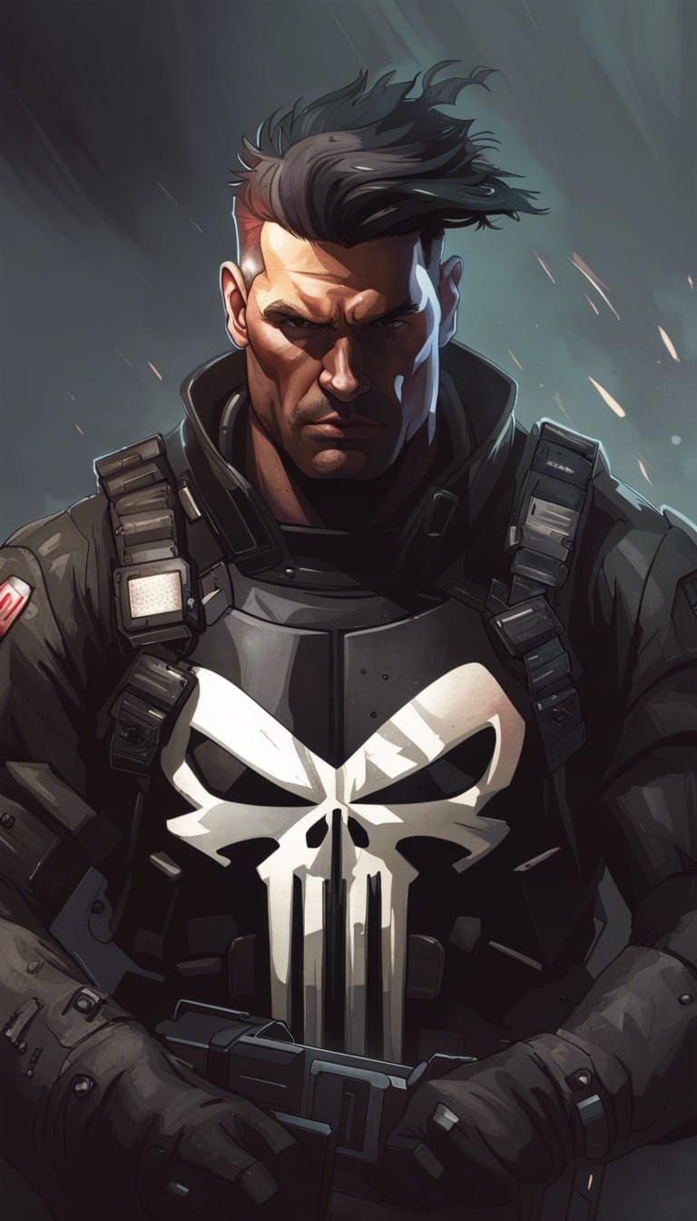 Battletech Pilot Portrait with Punisher Logo