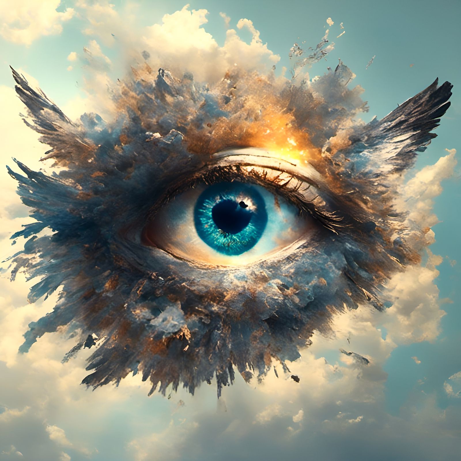 Winged Eye Surrounded by Rings