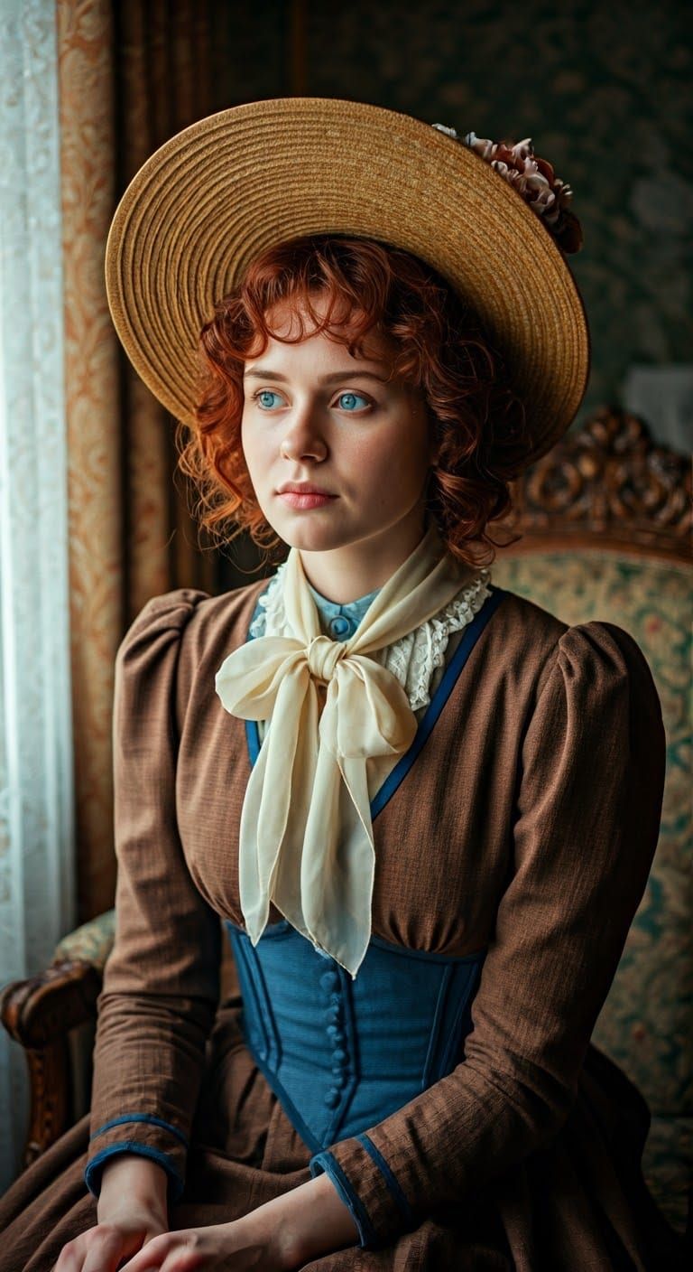 Young Victorian Lady Lost in Contemplation