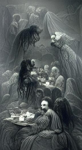 Nightmare Cafe in Gustave Doré Style