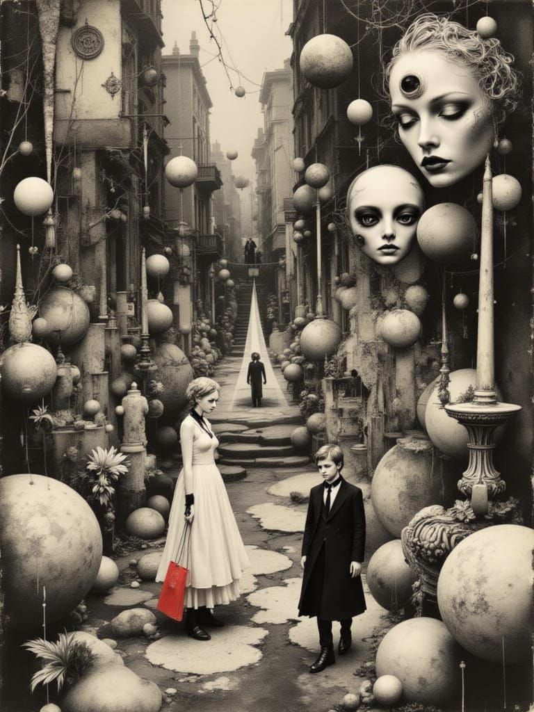 Astral Dreamscape with Fragmented Figures