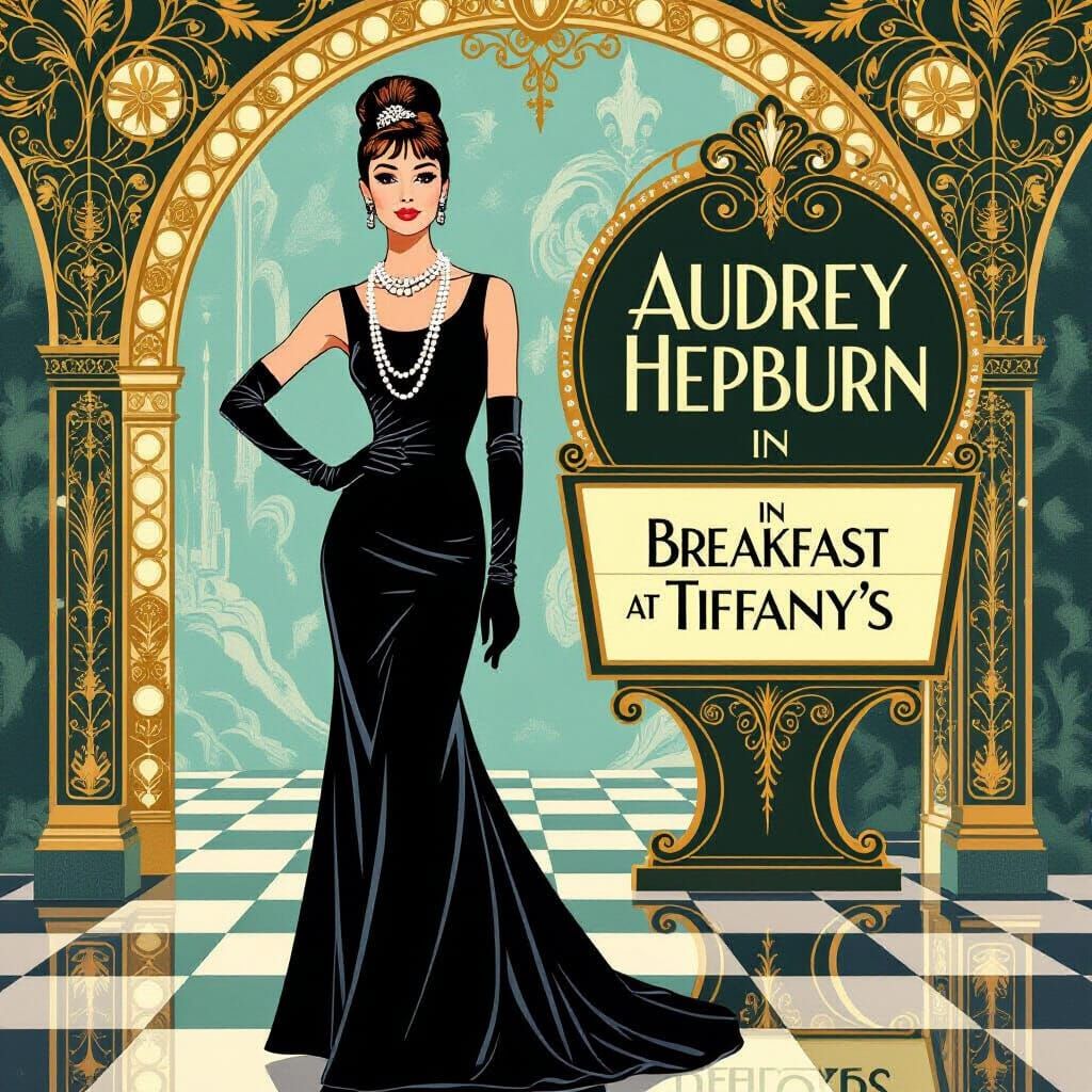 Audrey Hepburn in Breakfast at Tiffany's Movie Poster