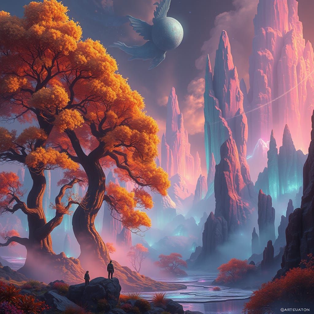 Ethereal Dreamworlds Unveiled in Vibrant, Surreal Landscape