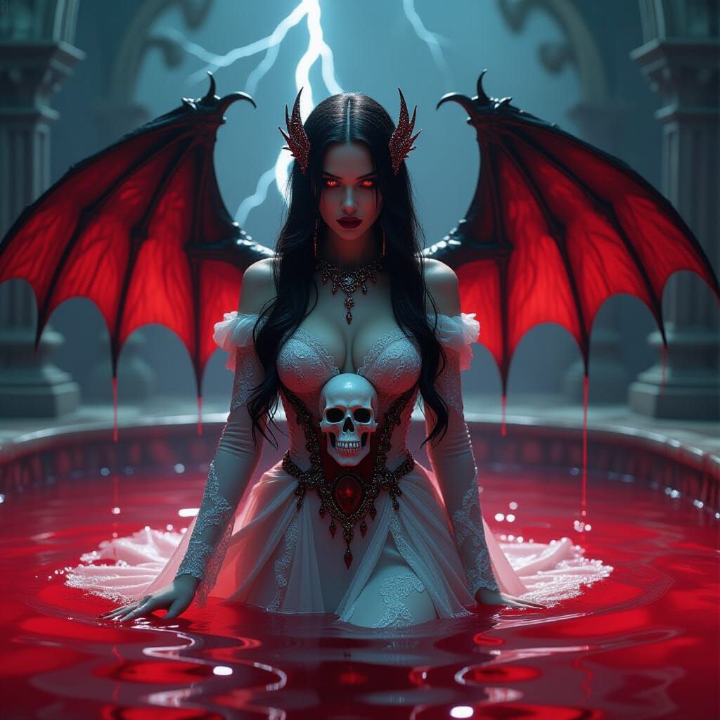 Vampire Goddess Emerges: Gothic Cinematic Portrait