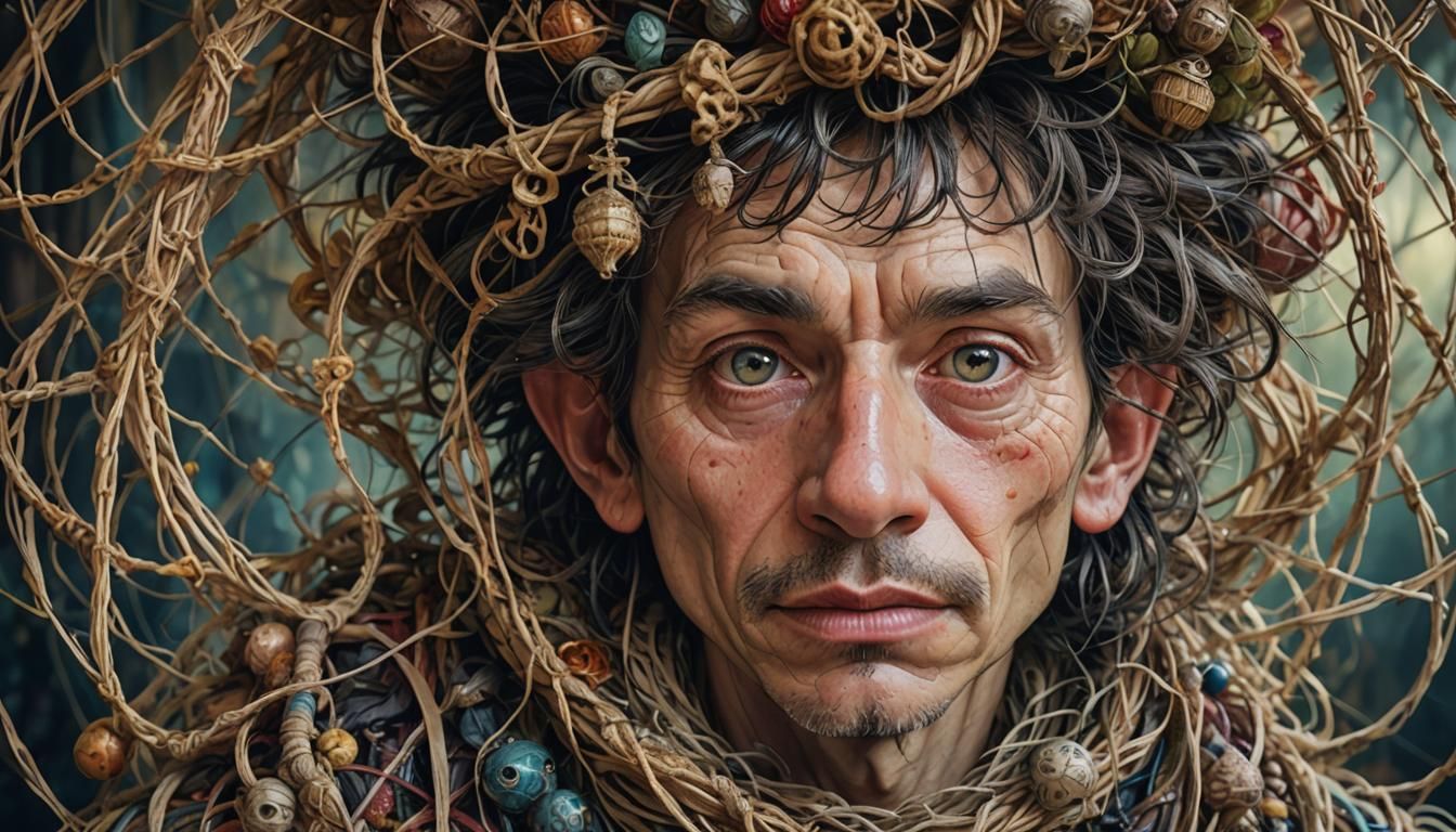 Surreal Goofy Portrait in Mystical Fairytale Style