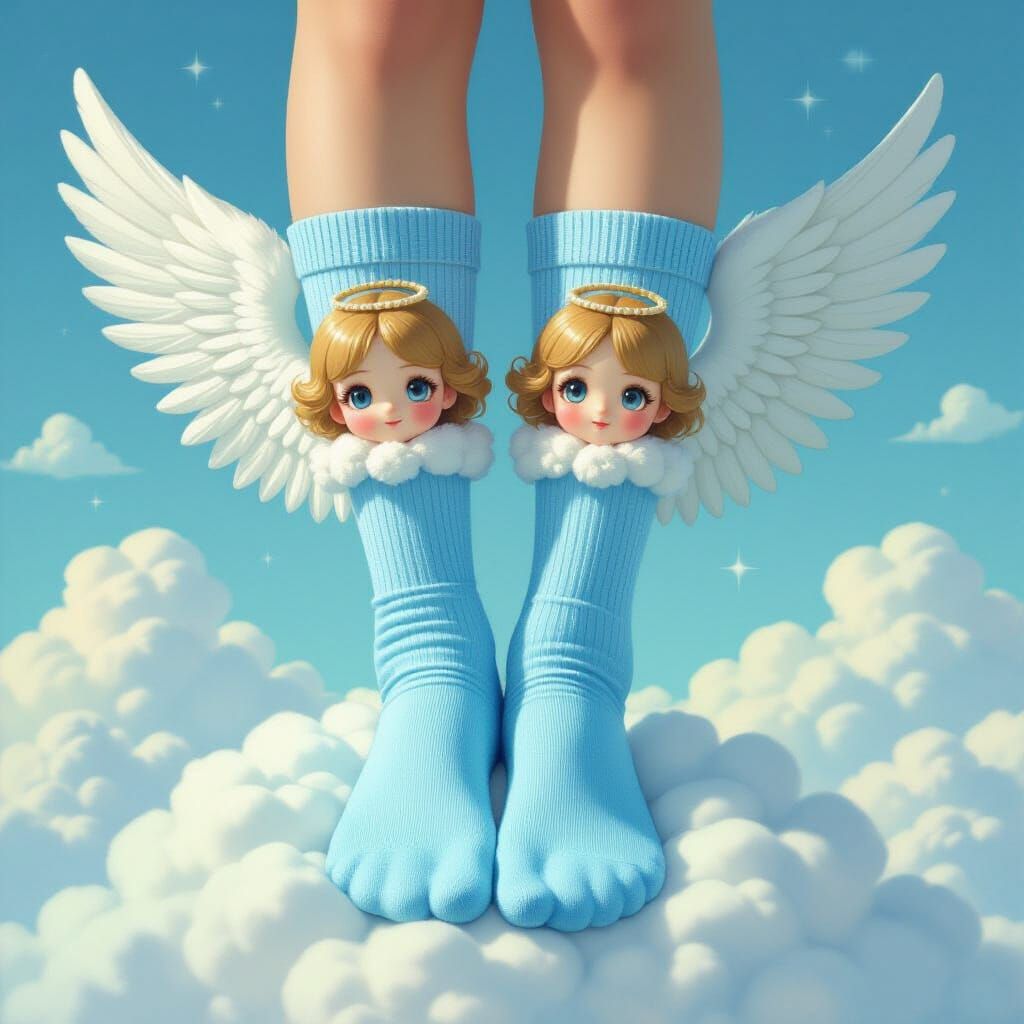 Winged Socks on Top of the World: Digital Art