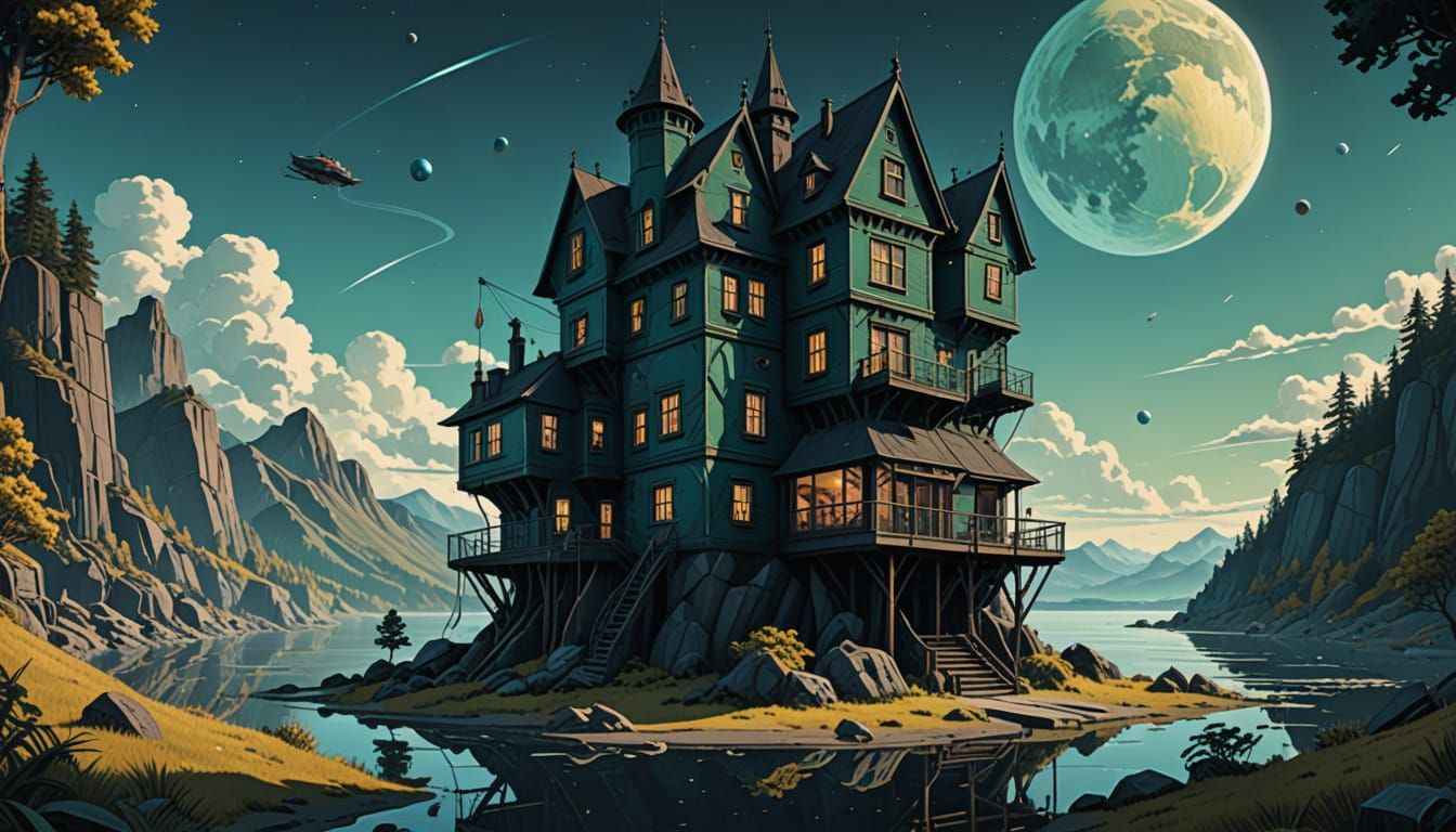 Elegant Art Deco Serpent with Geometric Patterns and Gold Ac...