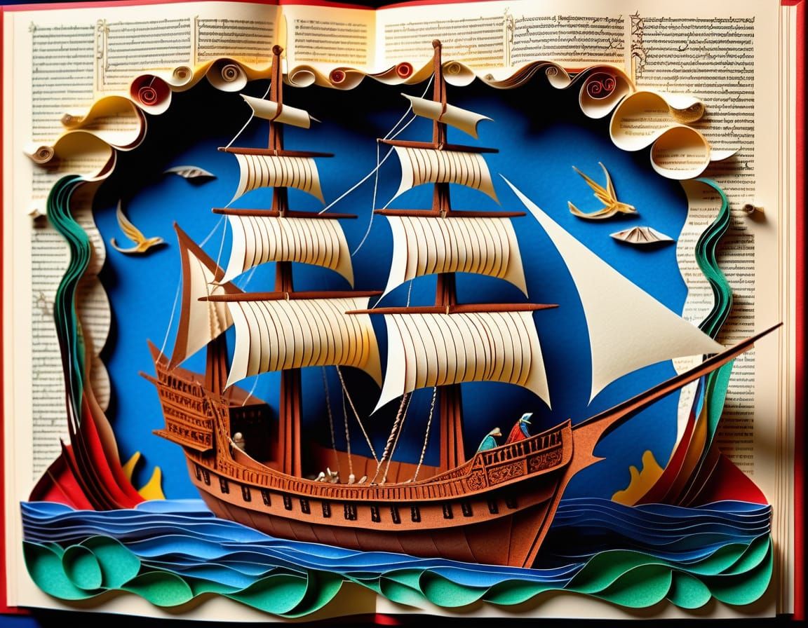 Surreal Medieval Manuscript Papercraft Collage